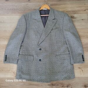 Quails 100% Wool Blazer Sport Coat 44R Black White Houndstooth Classic Jacke